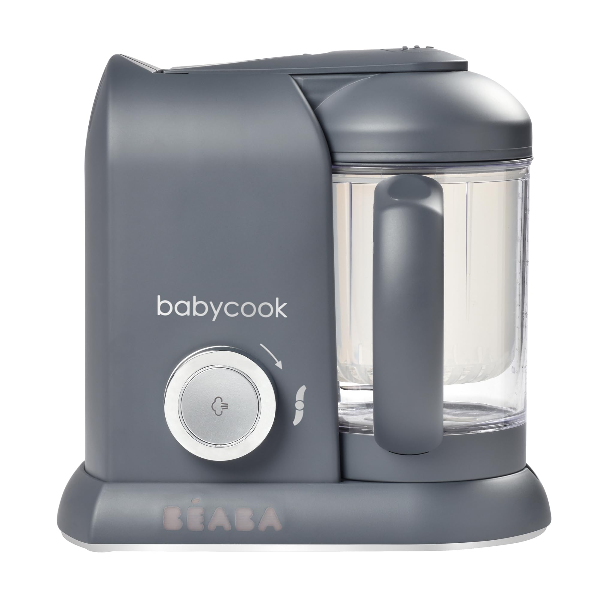 Béaba BEABA - Babycook Solo - Baby Food Maker - 4 in 1 : Baby Food Processor, Blender and Cooker - Soft Steamer Cooking - Quick - Food diversification for your Baby - Dark Grey