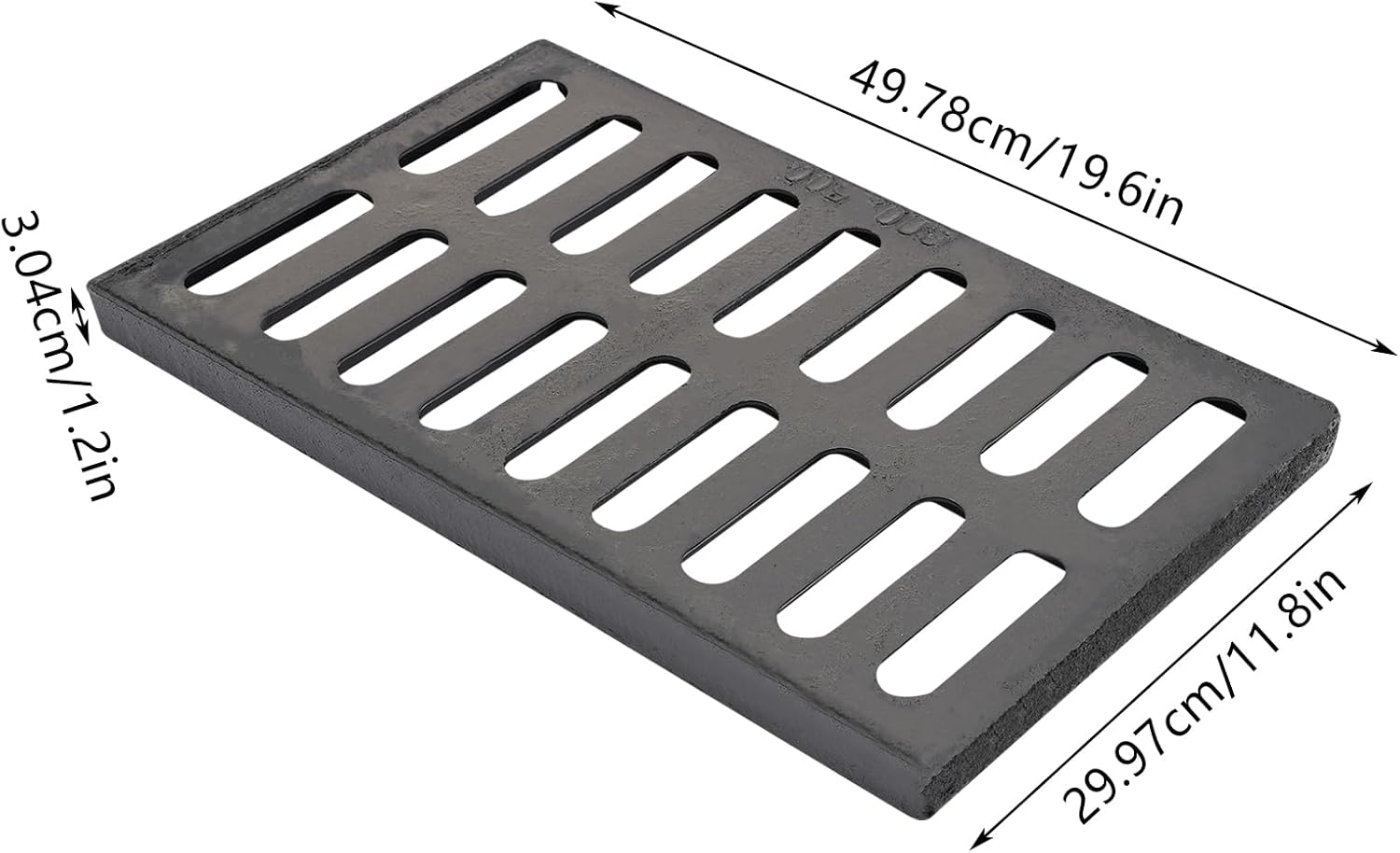 3 Packs Heavy Duty Cast Iron Drain Grate, 11023 lbs Load Channel Trench Drain Cover, 19.7x11.8 in Metal Driveway Sewer Grate Rust-Resistant for Garage Yard Patio Basement Concrete Floor