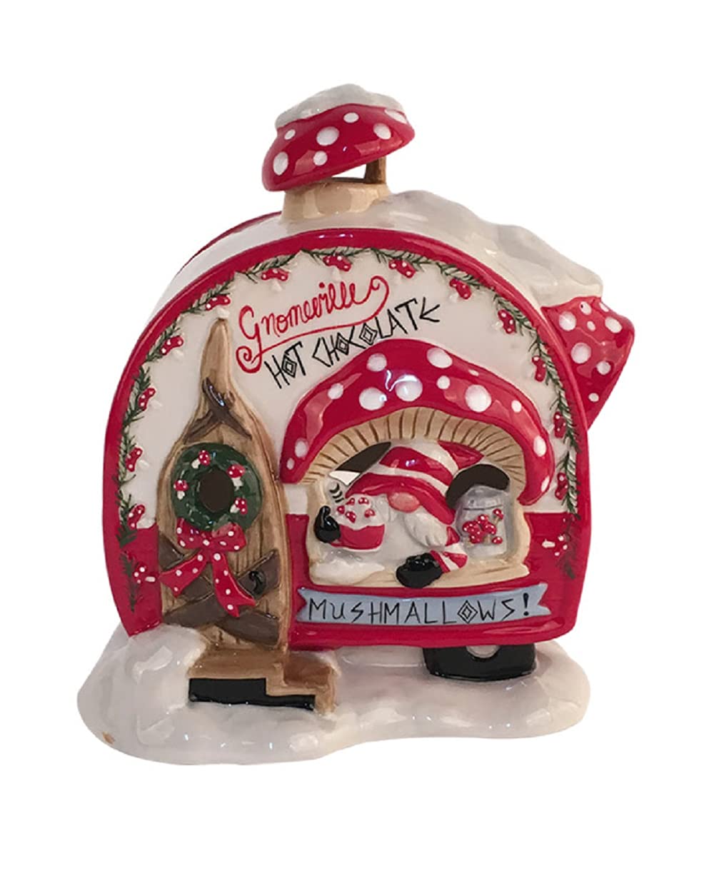 Blue Sky Clayworks 21002 Gnomeville Hot Chocolate Tealight Holder, 6.25-inch Length
