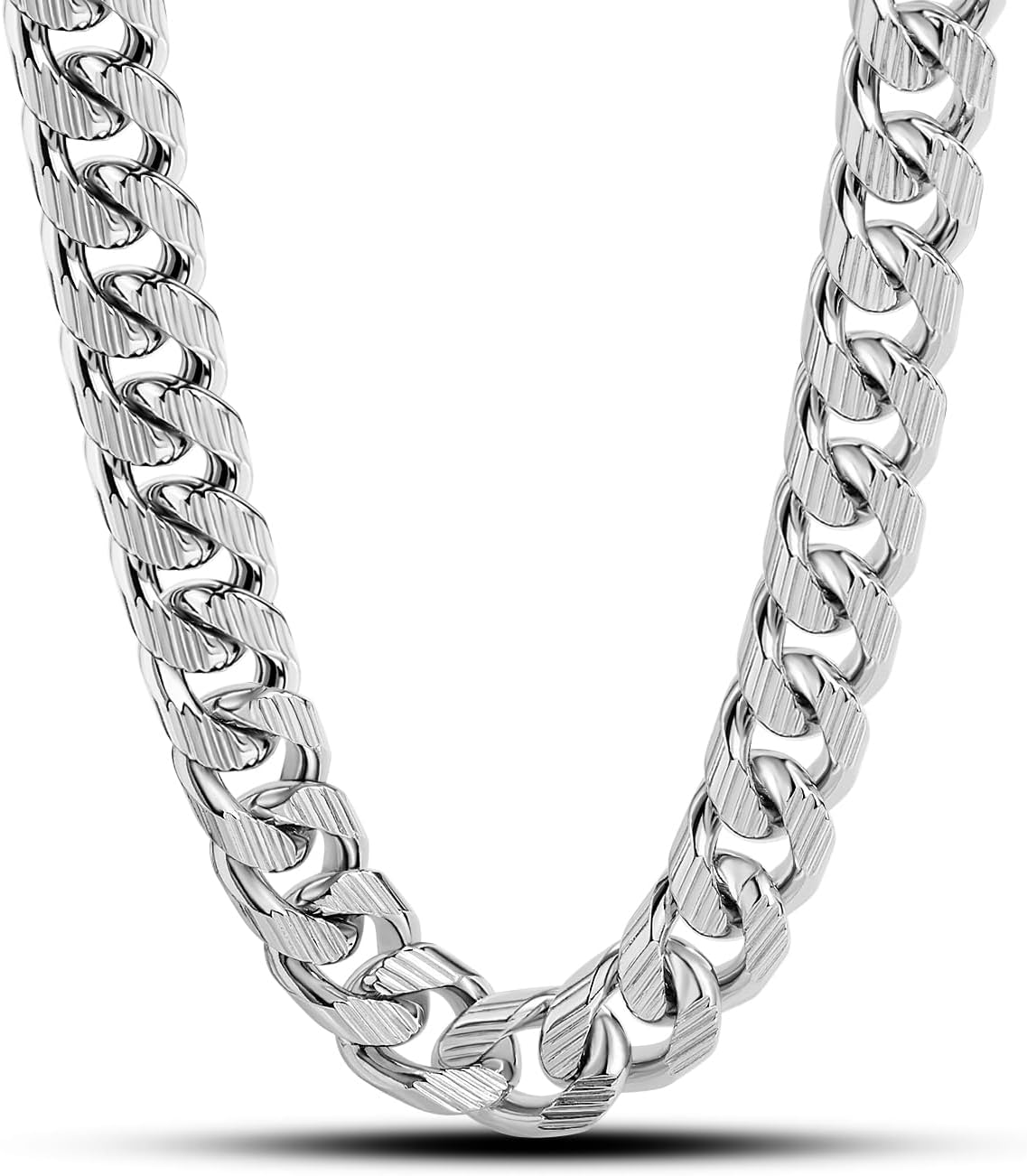 Dankadi Men Italian 925 Sterling Silver Necklace 8-10-12MM Solid Miami Cuban Link Chain 18 "20" 22 "24" 26" 28 "30 "Man Women Jewelry Gift (18 inch, 10MM Silver Pattern)