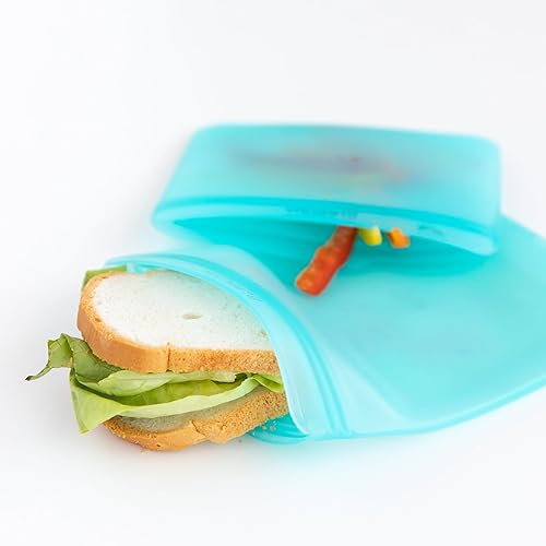 Miniatura 2 de Bumkins - Bolsas de silicona para bocadillos y sándwiches - Para almacenamiento, preparación de alimentos, bolsa de almuerzo - Reutilizables,