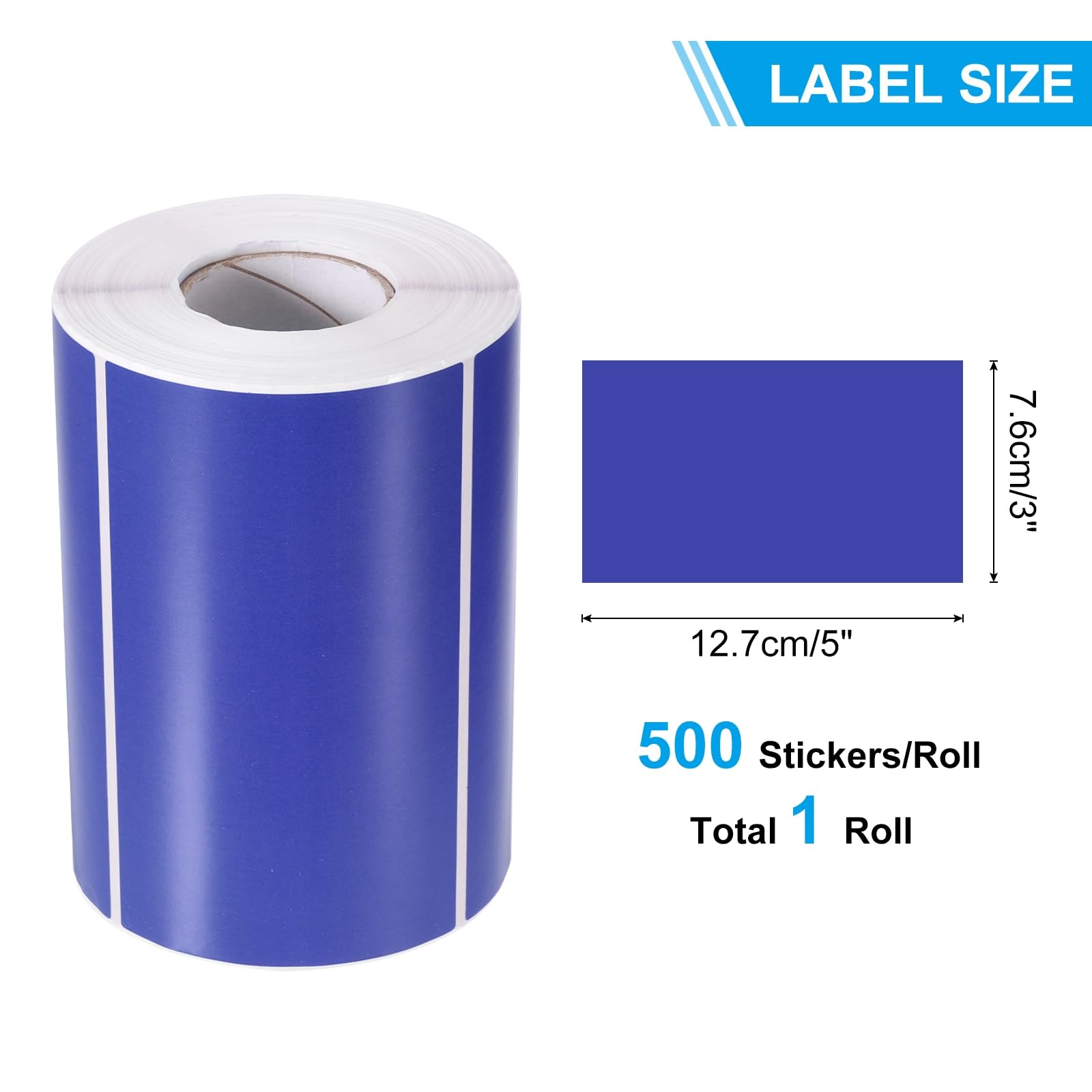 PATIKIL 500 Pcs Étiquettes Rectangulaires 5 x 3 Pouces Bleu Foncé