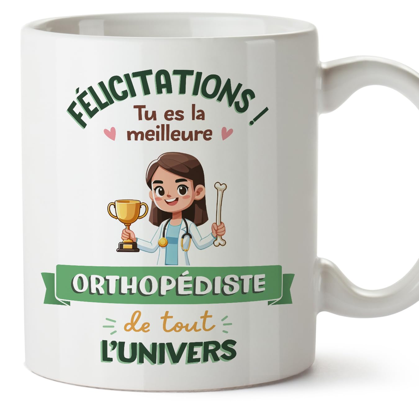 MUGFFINS ORTHOPAEDIST Woman Mug - in French - Meilleur Univers Trophée - Funny Gift for Colleagues - Ceramic 11oz Mug — image 1