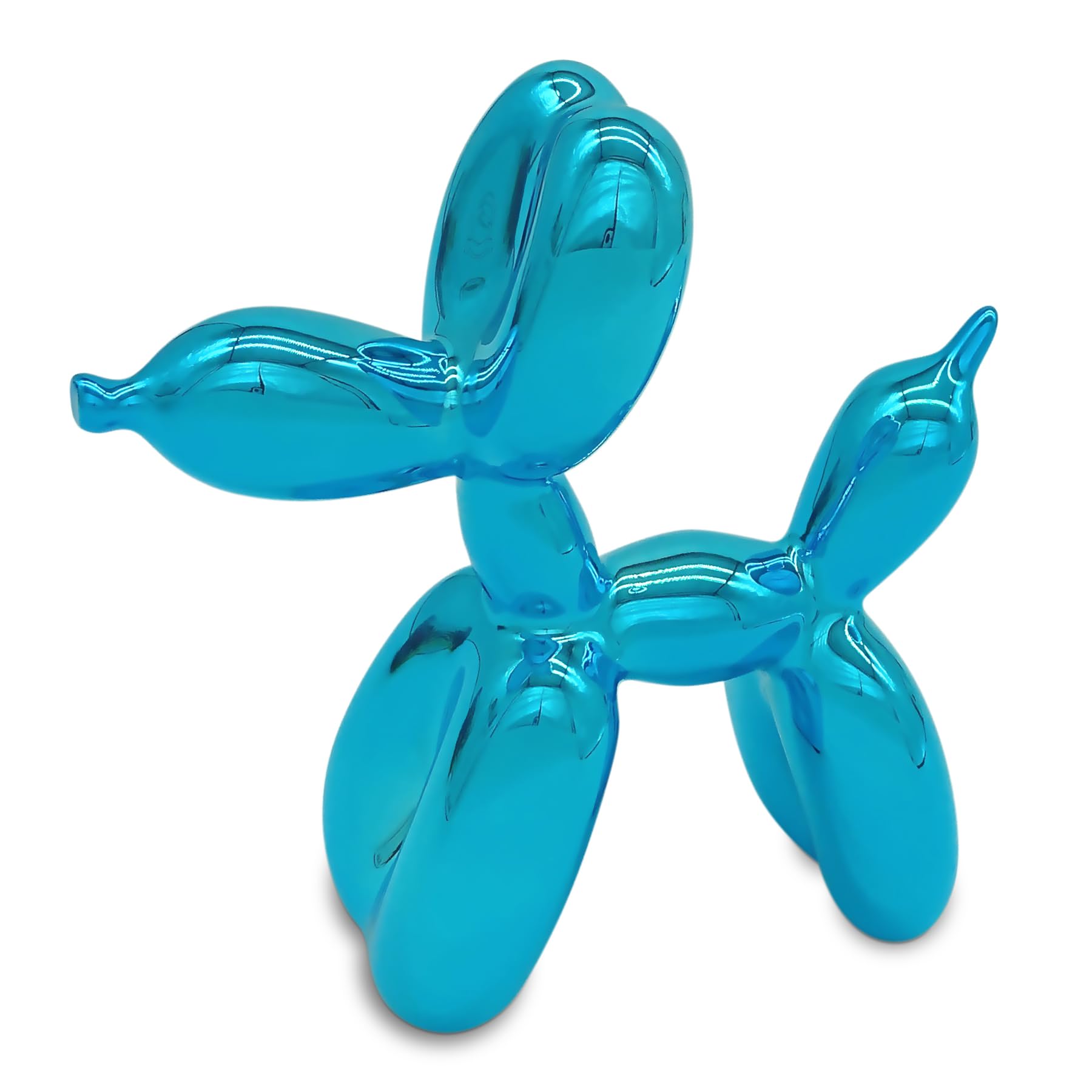 Grotekom Shiny Balloon Dog Mini Decorative Desktop in Living Room Art Animal Small Statue Sky Blue (6.6inx2.8inx6.6)