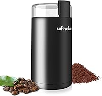 Wancle Electric Coffee Grinder - One Touch Spice & Bean Mill, 150W Powerful Stainless Steel Blade, Cleaning Brush Included, Black