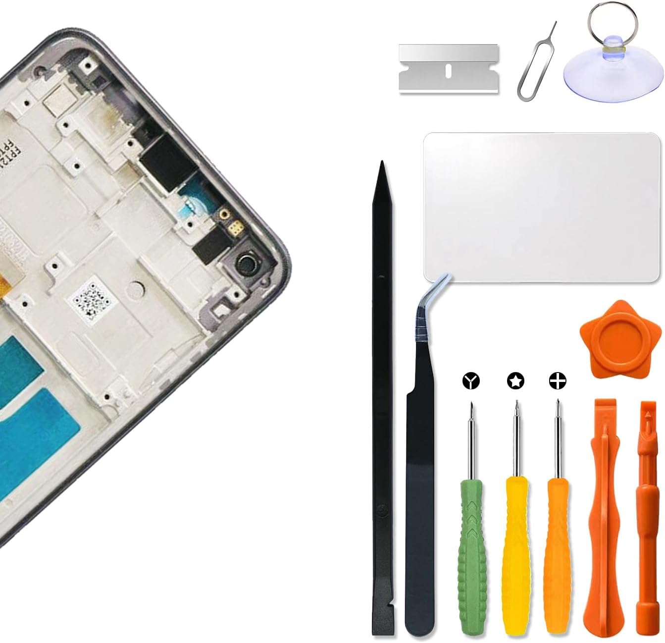 Replacement for Motorola Moto G Power 2021 LCD Screen with Frame for Moto XT2117 Screen Touch Digitizer Assembly LCD Display with Repair kit(Black with Frame)