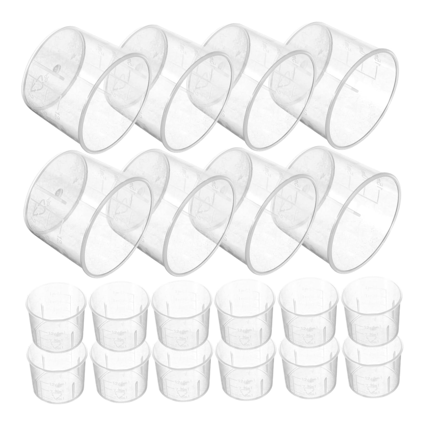 Alipis 4 Set Misurino Di Plastica Bicchieri Graduati Chiaro Bicchieri Trasparenti Tazza Di Misurazione Mini Tazza Beaker Da Laboratorio Piccolo Becher Misurini Riutilizzabile 100 Pezzi*4