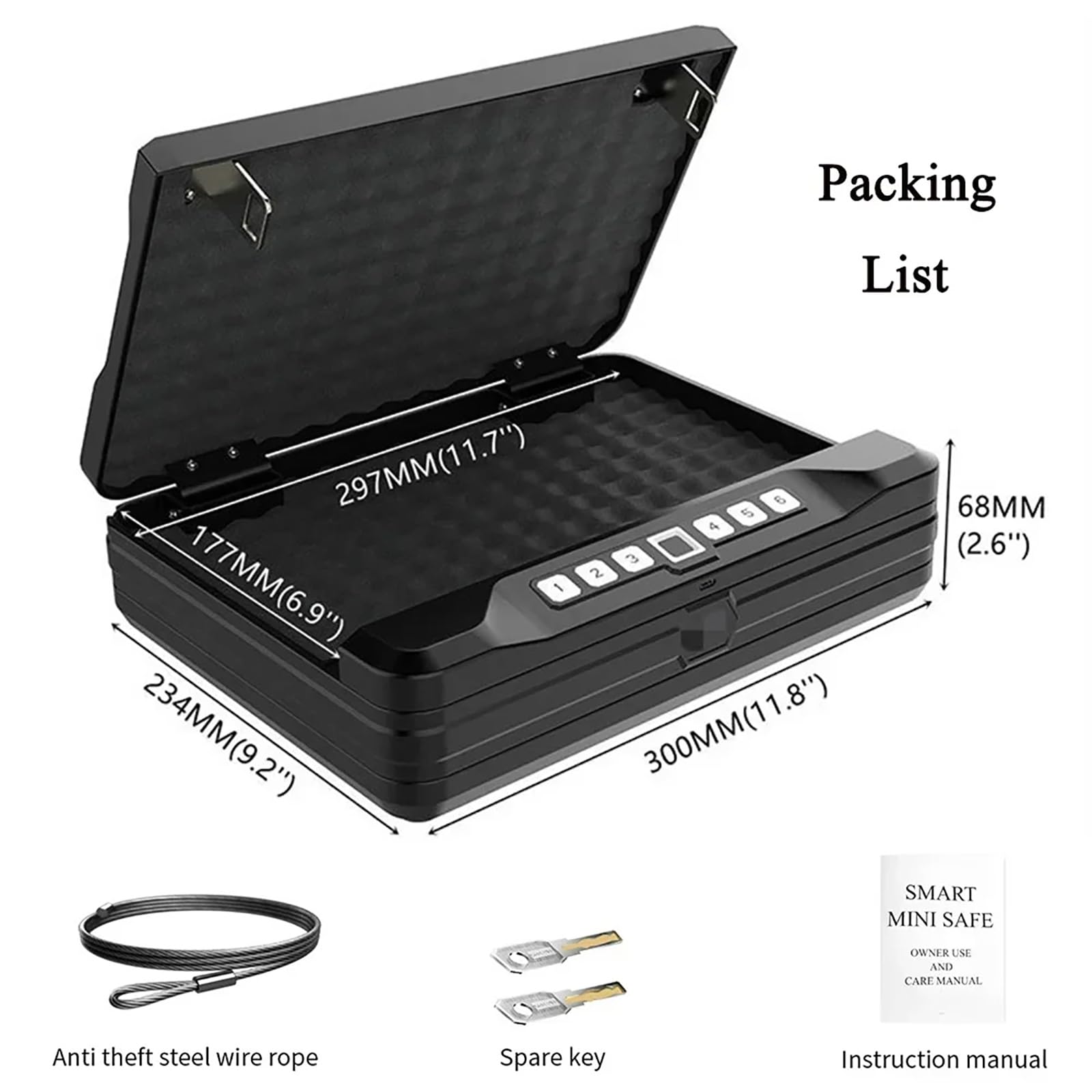 Caja Fuerte for Armas, Caja Fuerte biométrica for Huellas Dactilares, Caja Fuerte for Dinero, Caja Fuerte pequeña con contraseña for Huellas Dactilares, Caja Fuerte de Seguridad, Caja Fuerte