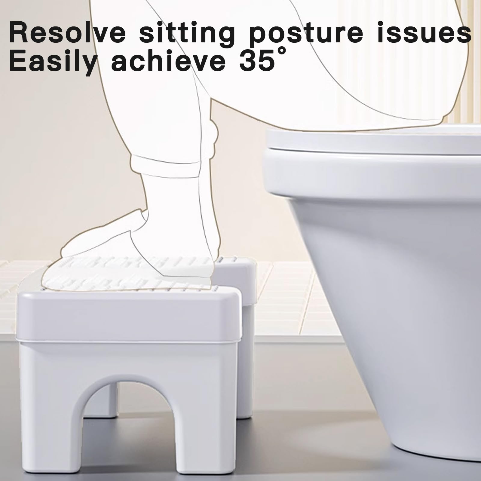 Qofikwi 6.7 Inch Step Stool,Portable Plastic Foot Stool,Non-Slip Potty Stool for Bathroom - 5