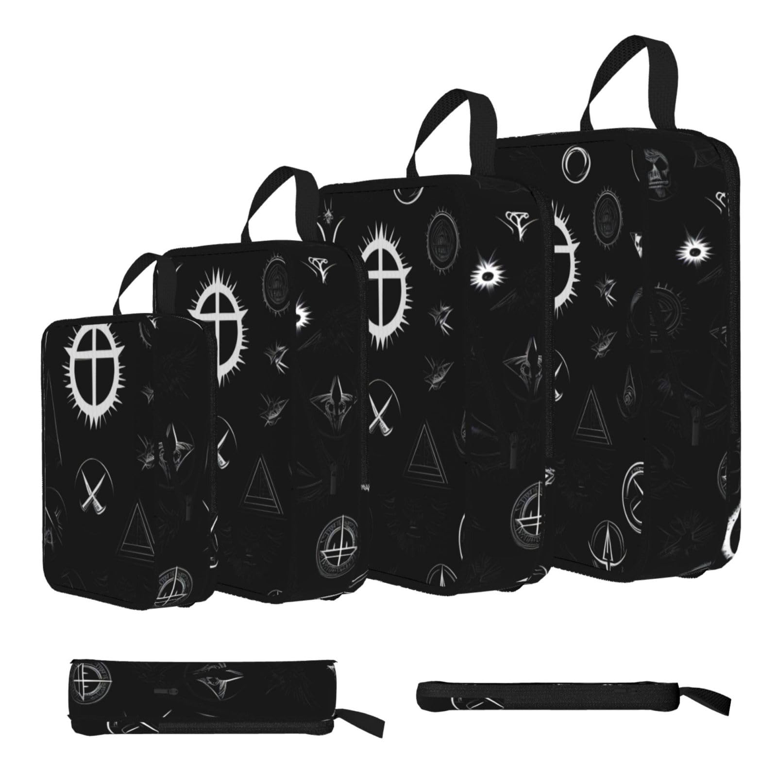 Sxzvvbn Black And White Universe Compression Packing Cubes 4 Piece Set