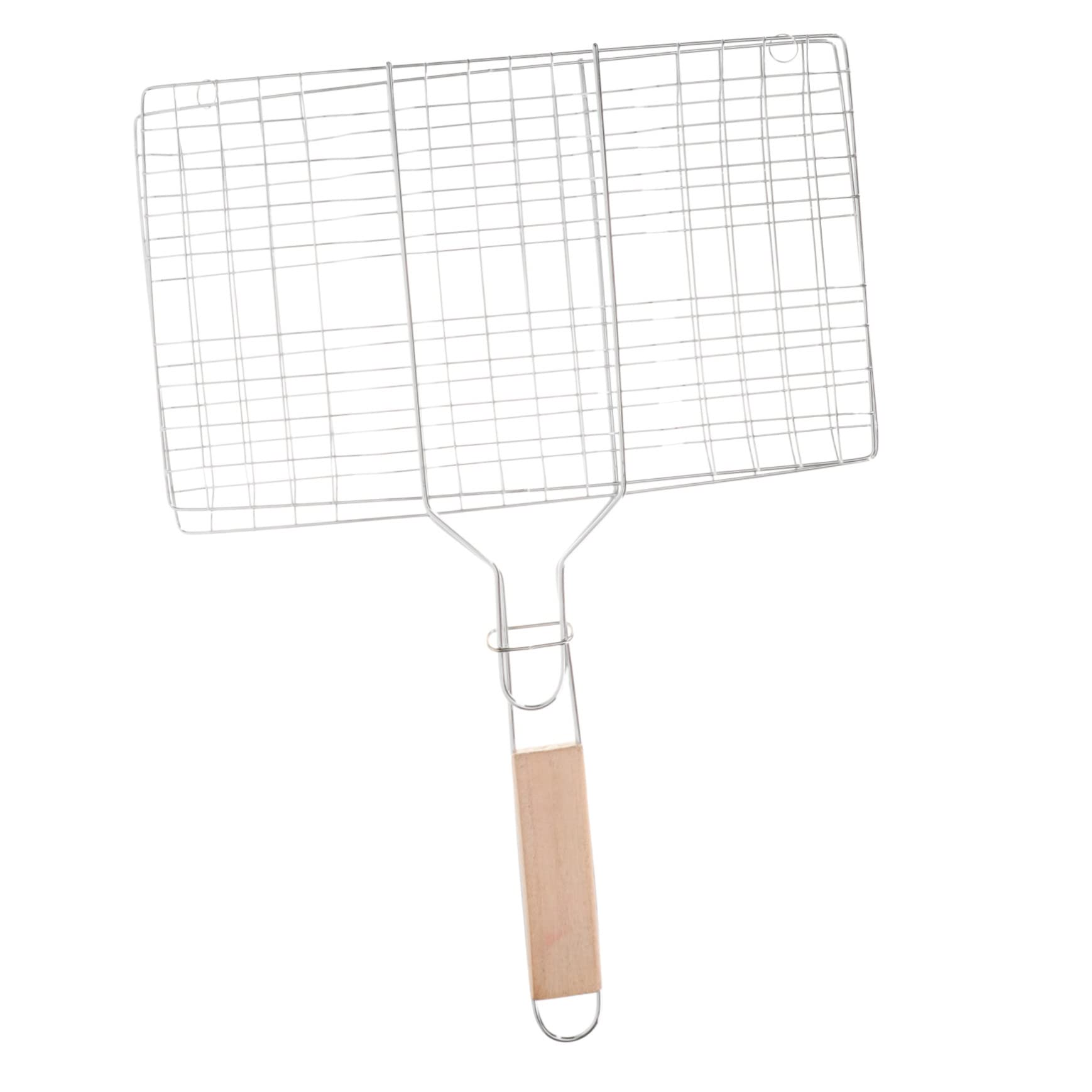 Happyyami Portable Grilling Basket for Fish Vegetables Lightweight Grill Tool with Comfortable Handle for Outdoor Barbecue and Camping Durable Mesh Rack