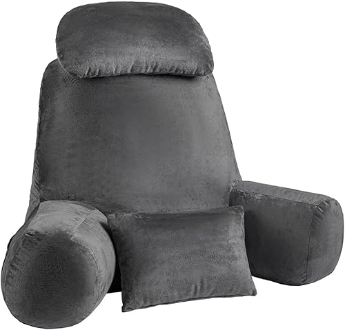 Miniatura 9 de NOONTIDE - Almohada de lectura para sentarse en la cama y sofá, almohada de espalda extragrande de 32" para adultos y adolescentes con reposacabezas