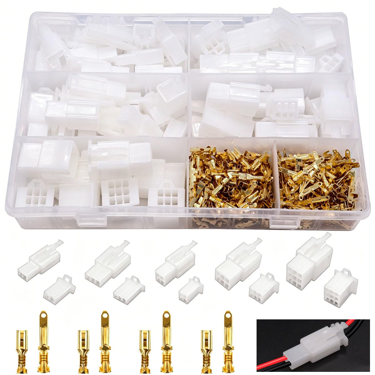 432pcs Automotive Electrical Wire Connectors Kit 2.8mm 2 3 4 6 9 Pin Automotive Electrical Wire Male Female Socket Plug and Pin Header Crimp Wire Terminals Connector Assortment Kit-image-47
