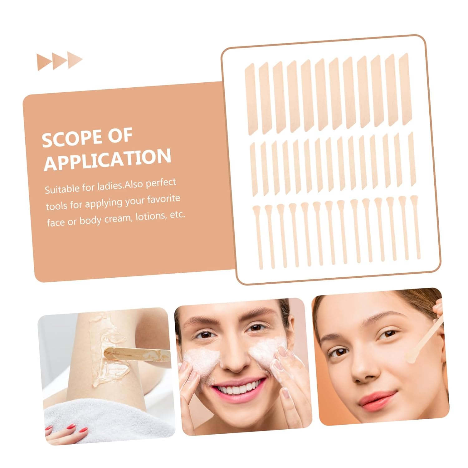 150pcs Body Hair Wax Applicators Women's Hair Wax Rods for Smooth Face Body Hair Removal