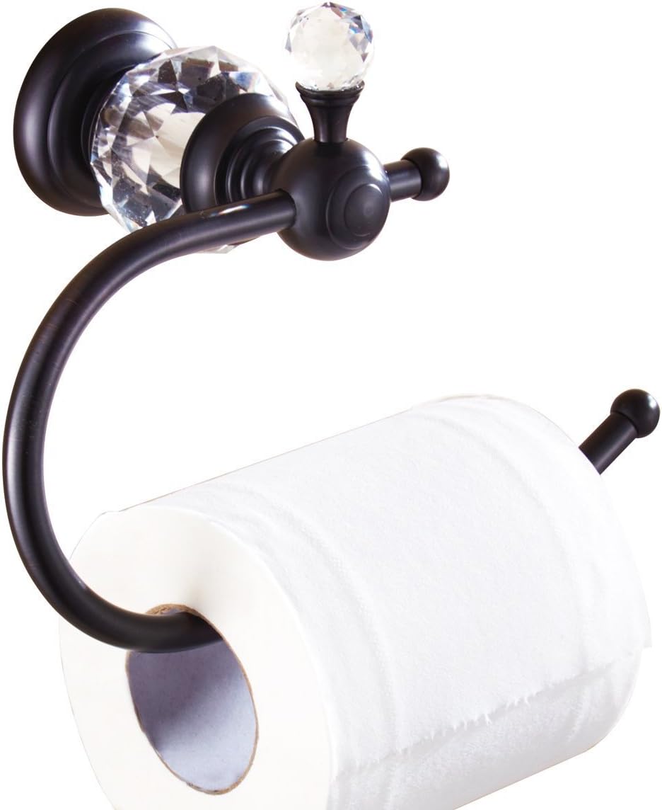 Luxury Crystal Series Toilet Paper Holder Wall Mouted, Oil-Rubbed Bronze