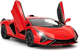 ELECRANGE Lamborghini Diecast Model Car 1:32 Scale – Alloy Metal Toy Car with Openable Scissor Doors, Pull Back, Lights & Sound, Collectible Sports Car Toy for Kids & Adults【Colors as Per Stock】