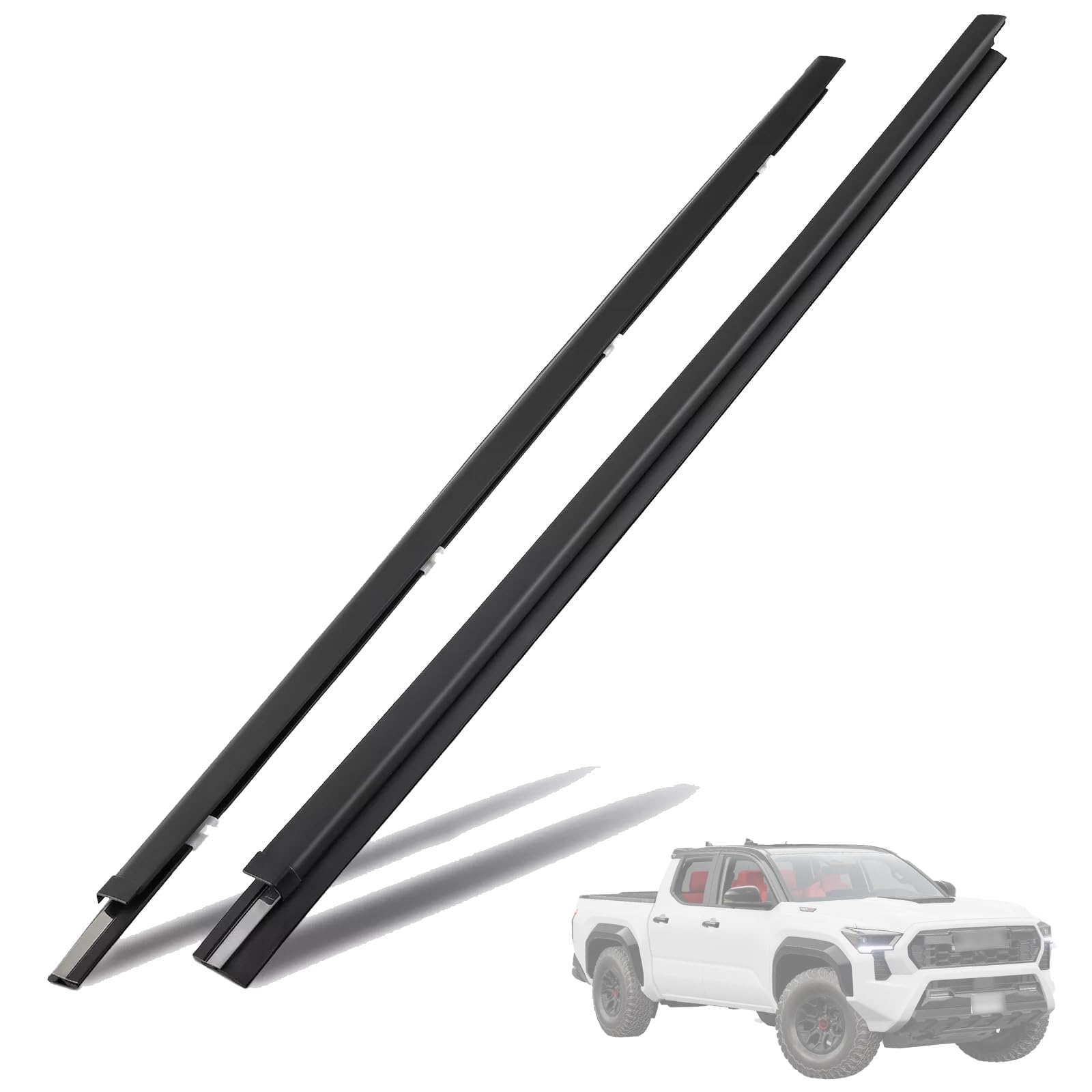 Photo 1 of 2PCS Front Door Weatherstrip Window Moulding Trim Seal Belt Kit, Automotive Weather Stripping, Waterproof & Easy to Install, Replace OEM 68210-04020, Compatible with 1995-2004 Toyota Tacoma