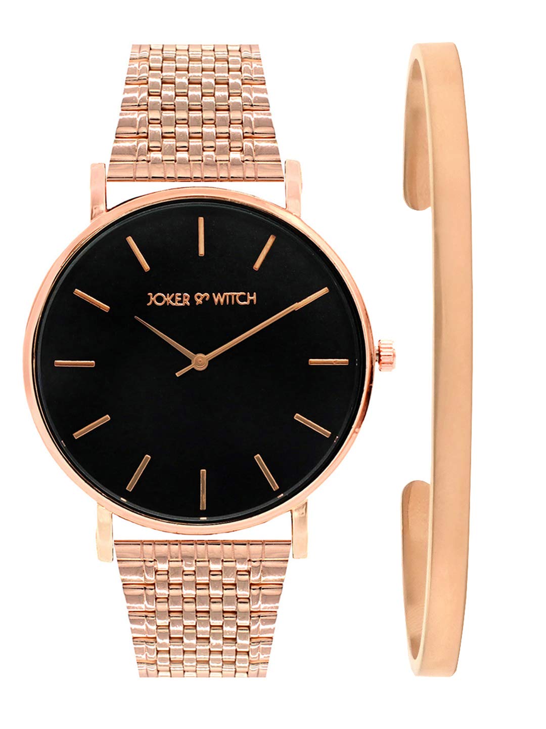 Joker & Witch Stainless Steel Women Sparks Fly Analog Watch Bracelet Stack (Rose Gold), Black Dial, Rose Gold Band (B08TC581KH) Amazon Price History, Amazon Price Tracker