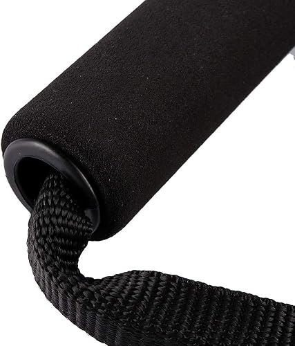 Miniatura 8 de CHICIRIS Cuerda de resistencia para gimnasio, mango de banda de resistencia de 154.3 lbs, mango de cable resistente, color negro para ejercicios de