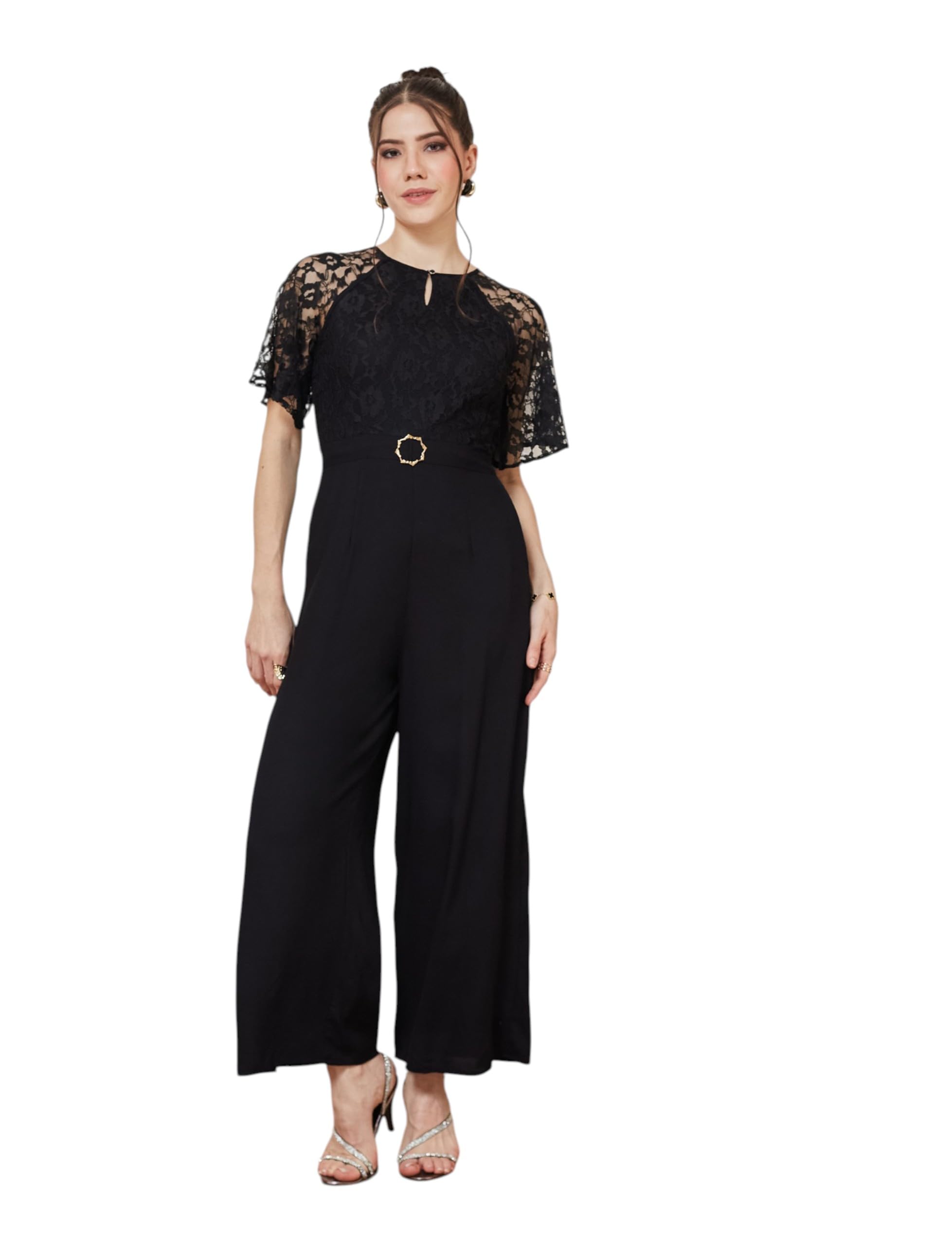 miss chase Women's Round Neck Flared Sleeve Raglan Regular Jumpsuit-picture-39