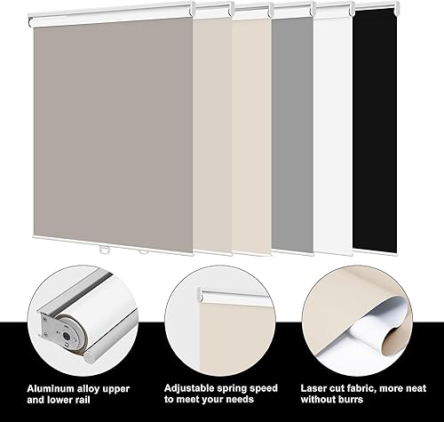 Miniatura 2 de BERISSA Persianas enrollables opacas para ventanas, sin cordón, con aislamiento térmico, tela con protección UV, persianas personalizadas para