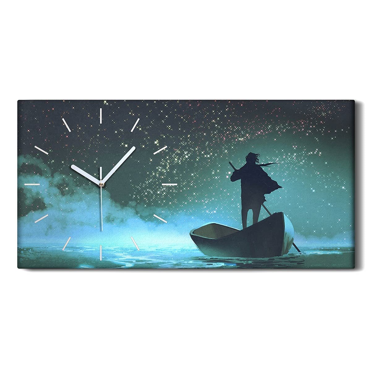 Horloge sur toile salon décoration moderne | Grand tableau mural mer