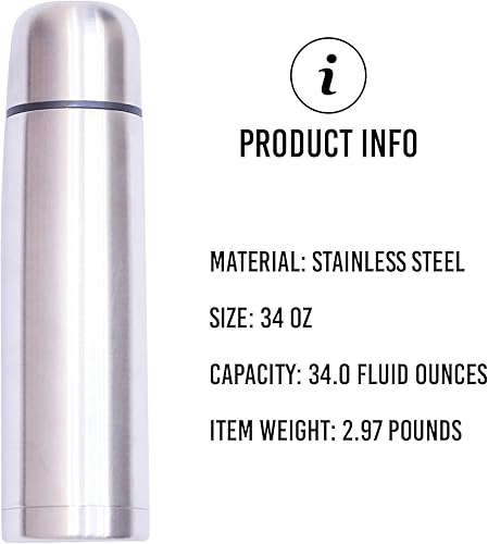 Miniatura 5 de Los mejores termos de café de acero inoxidable sin BPA nuevo aislamiento de triple pared caliente y frío durante horas 34 onzas338fl oz