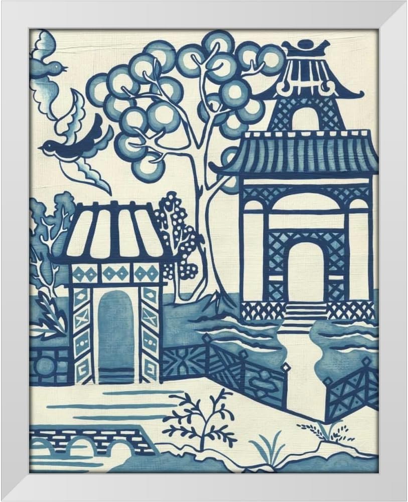 ArtDirect Willow Landscape II 28x35 XL White Modern Wood Framed Art Print by Zarris, Chariklia