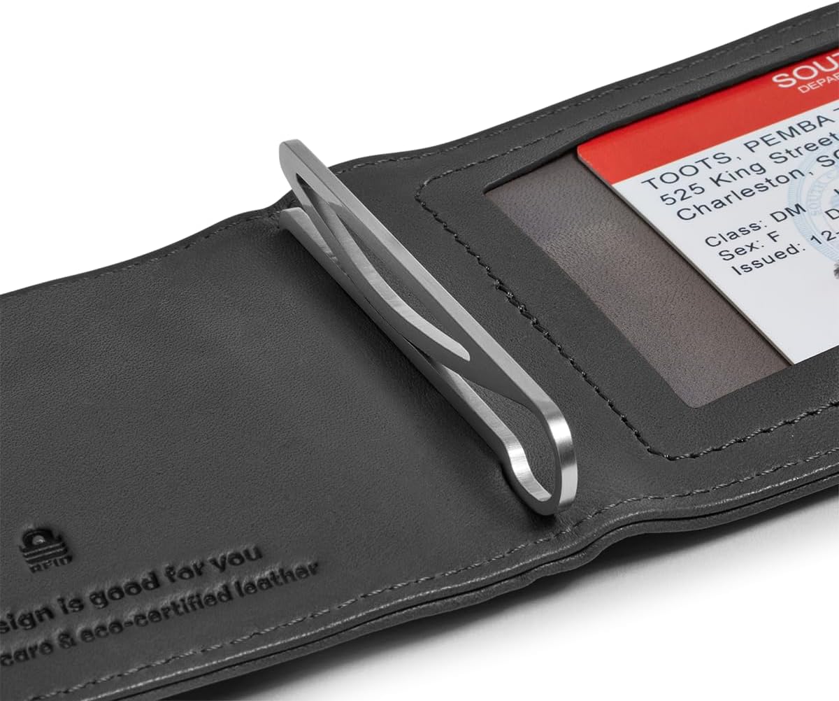 Distil Union Wally Bifold 5.0 RFID Wallet with ID Window - Slim Bifold Wallet for Men with Money Clip, Premium Leather – Minimalist RFID Card Holder - Holds 14 Cards & 30 Bills - Black - Image 8