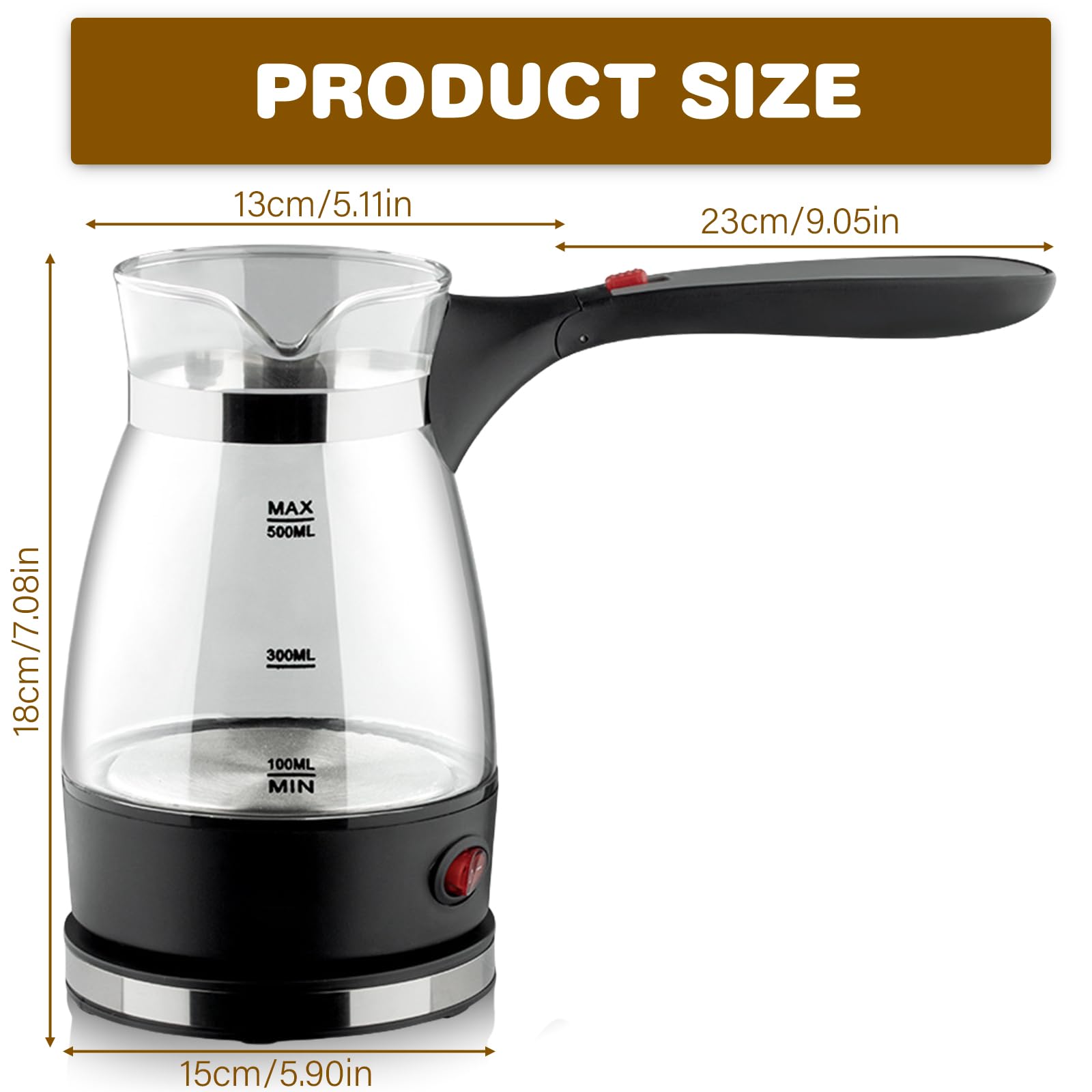 Macchina da caffè turca elettrica: 600 ml, caffè turco, caffettiera turca, caffettiera turca, teiera, caffettiera per caffè espresso, da campeggio, caffettiera turca, caffettiera turca