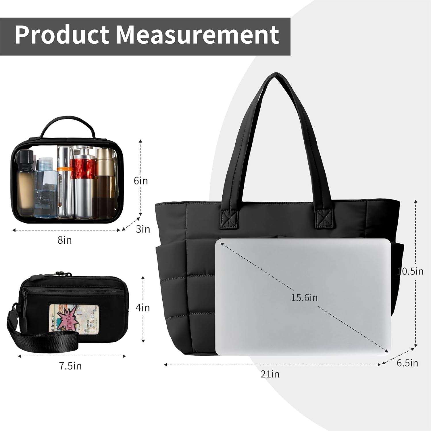 Lunch Tote Bag for Women, 15.6" Laptop Tote Bag with Insulated Lunch Compartment, for Office Work Teacher Picnic Nurse (Black-1)