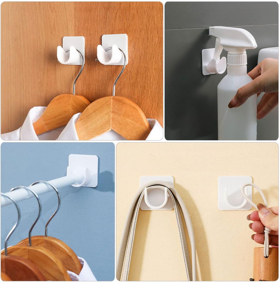16pcs Curtain Pole Holder Brackets Easy Install Wall Mount Hooks for Drapery Rods Modern Design for Home Office Dorm Use Sturdy Spray Bottle Holder Function
