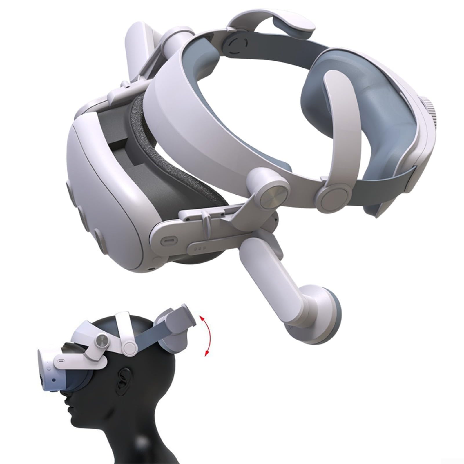 Vr Head Strap per Meta 3/3S, alimentato a batteria con carica Dualboost, regolazione rapida, parte di ricambio per cuffie da gioco di lunga durata (T300 Regular)