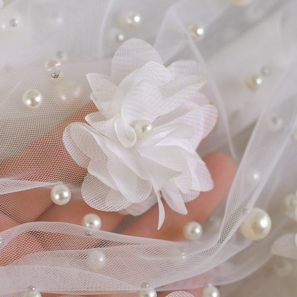 Châle De Mariage Long en Tulle À Fleurs 3D, Drapé sur Les Épaules, pour Mariée, Les Demoiselles d'honneur Les Invités. Costume De Soirée pour Mariage.