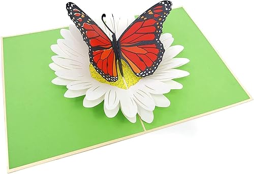 Miniatura 8 de PopLife - Mariposa monarca y margarita - Tarjeta pop-up 3D desplegable para Día de la Madre - San Valentín, aniversario, cumpleaños, agradecimiento