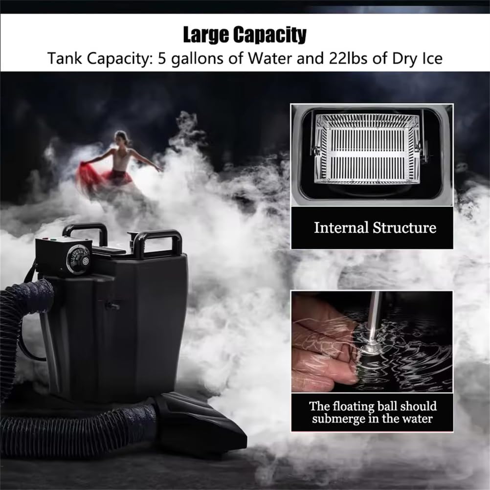 Máquina de humo de hielo seco de 6000 W con tubo y boquilla grande para escenario, boda, fiesta, DJ, concierto, Halloween, efectos duraderos