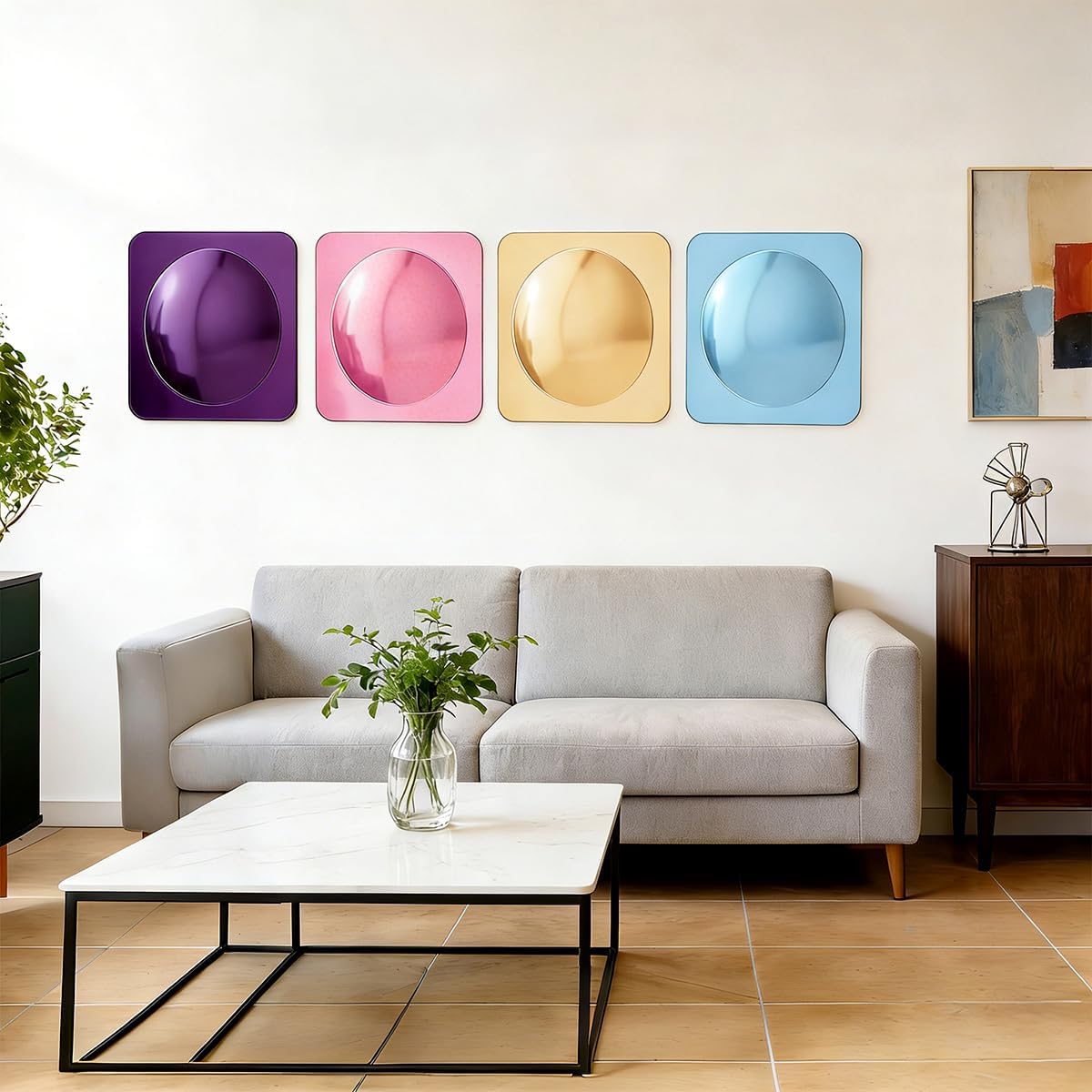 Sensory Bubble Wall Mirror, Interactive Shatterproof Acrylic Bubble Mirror, Wall-Mounted Sensory Space Calming Decor for Therapy & Wellness Areas - Dual Visual & Tactile Stimulation (9, Multicolor)