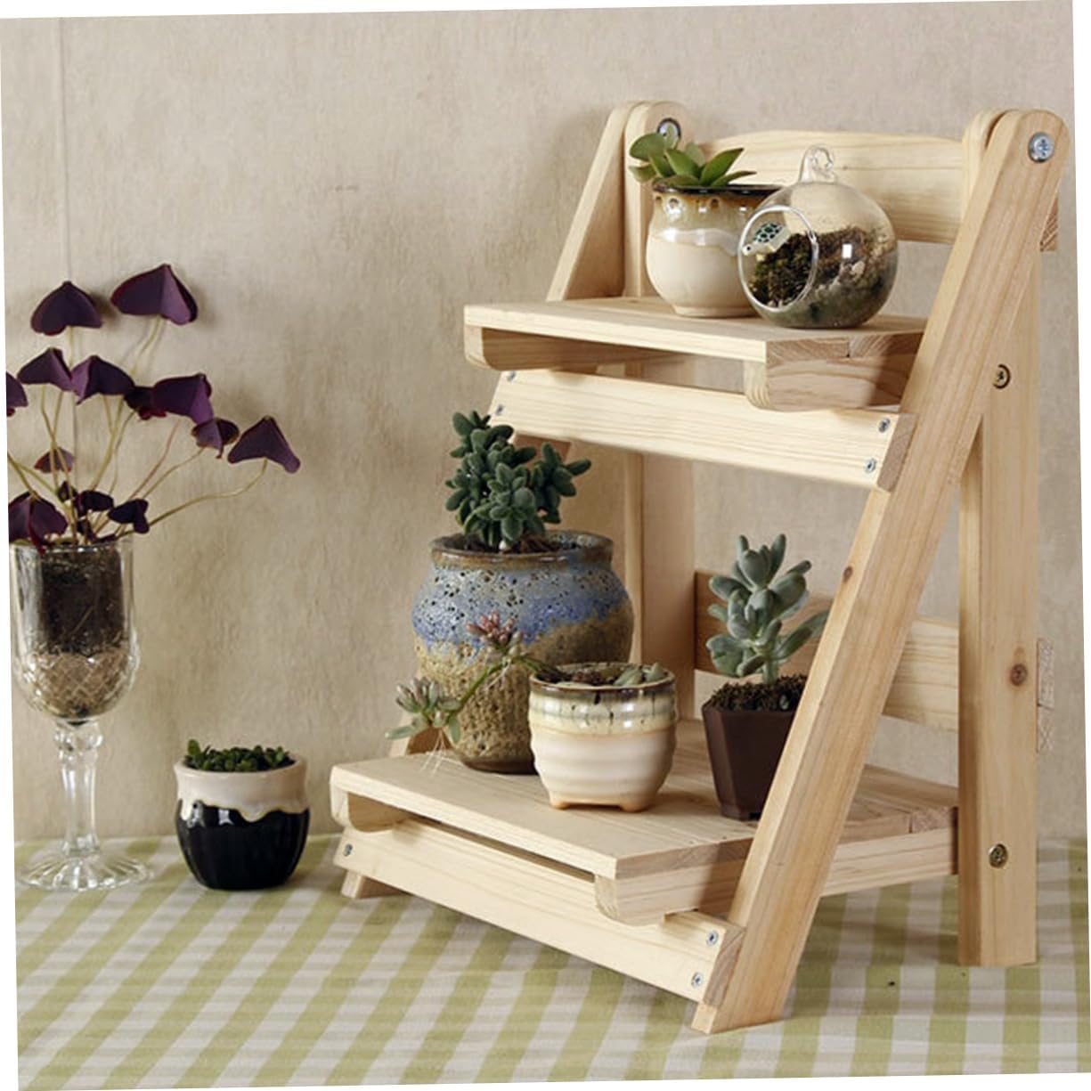 Alipis Retro Style Shelf for Flower Pot Multi-layer Plant Stand for Home Office Balcony