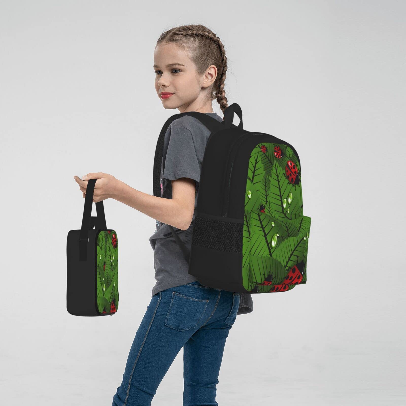 Petoskey Stone Schulbücher-Set mit Lunchtasche, Federmäppchen, Reise, Laptop, Rucksack, Schultasche, 3-teiliges Set