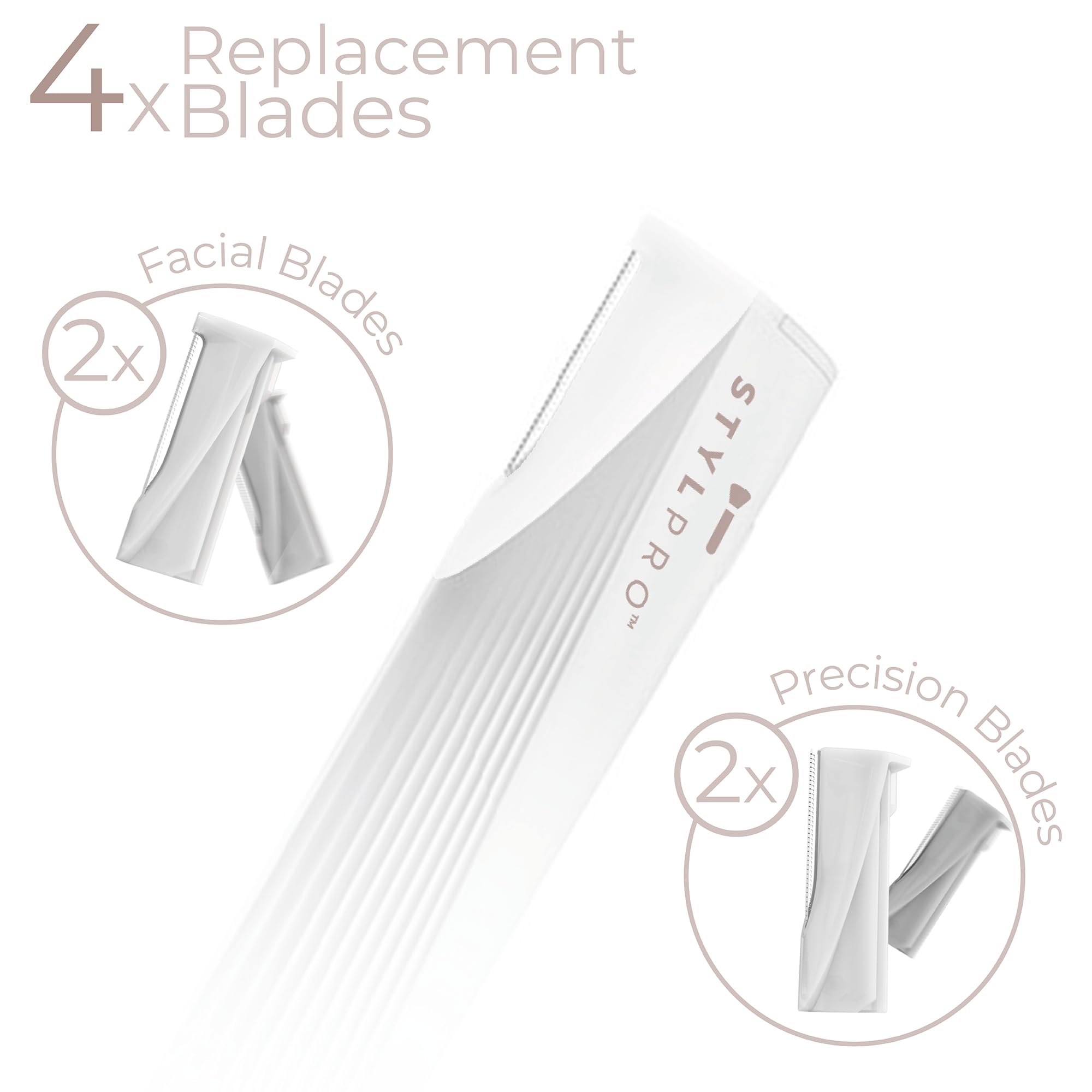 STYLPRO 2-in-1 Sonic Dermaplane & Trimmer: Illuminated Edge, Rechargeable, Wireless, Travel-Friendly. for Eyebrows Peach Fuzz - Image 4