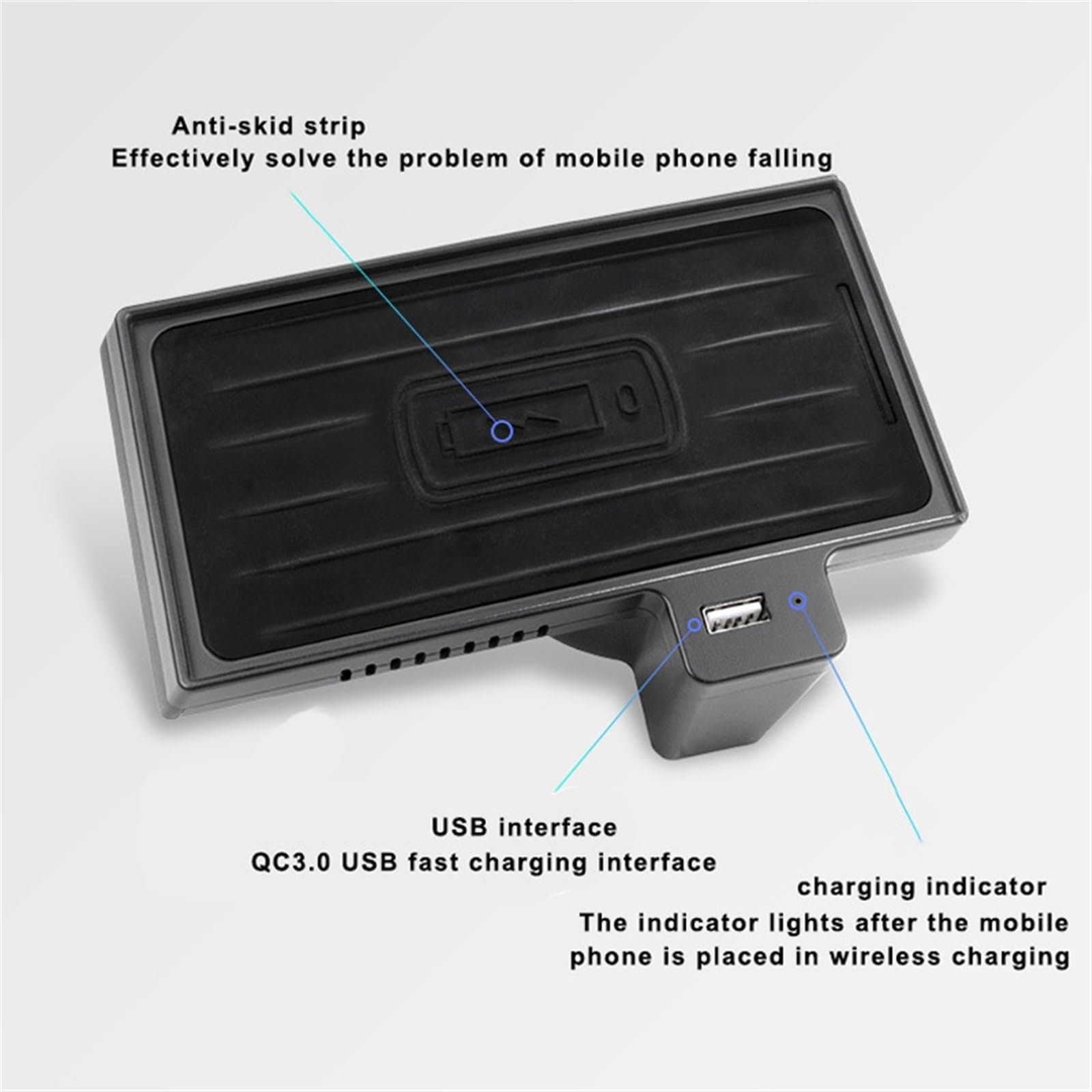 Bezprzewodowa ładowarka samochodowa USB jest odpowiednia do, X5 X6 2014 2015 2016 2017 2018 Ładowarka QI Fast ładowania