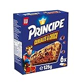 Príncipe Barritas de Cereales con 3 Cereales, Pepitas de Chocolate con Leche y Capa de Chocolate 125g