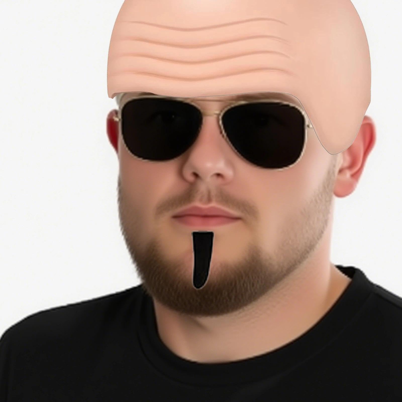 VPB Fancy Dress Costume Set, Bald Cap, Black Sunglasses & Soul Patch - Image 3