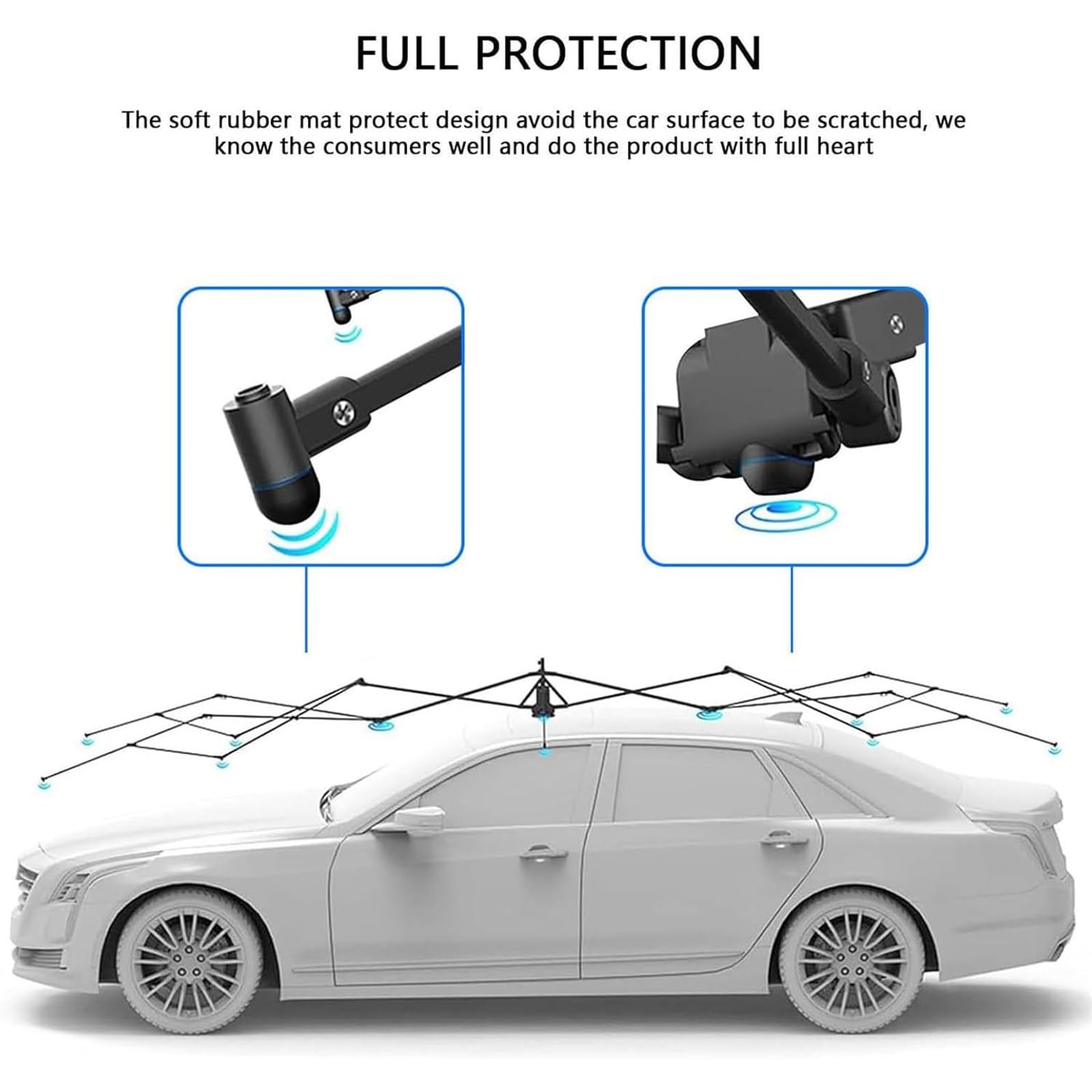 Ombrellone Automatico Carport Pieghevole Mobile, Tenda Parasole Automatica Pieghevole Tetto Auto, Ombrello Copri Auto Completamente Automatico, Tessuto Oxford, Auto Tutte Stagioni Blue-5.2*2.3m