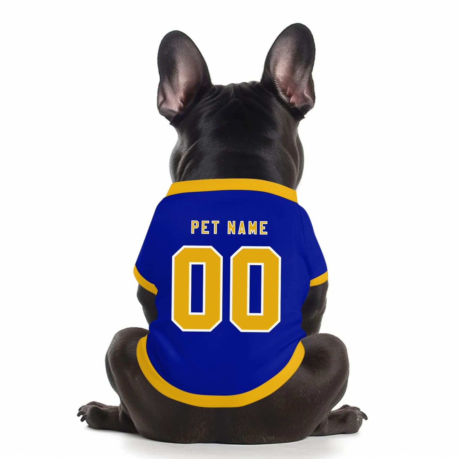 Customized Dog T-Shirt Personalised Dog Clothes with Name Number Logo Custom Football Pet Jersey Sports Fan Shirt for Small Medium Large Dogs Cats