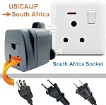 États-Unis/Canada/Japon vers l'Afrique du Sud (Grand type M, NOT Adaptateur de prise de type D indien, 3-Pin Type B échoué USA Plug Convertir en 3-pin Afrique du Sud Socket (1 Pièce)