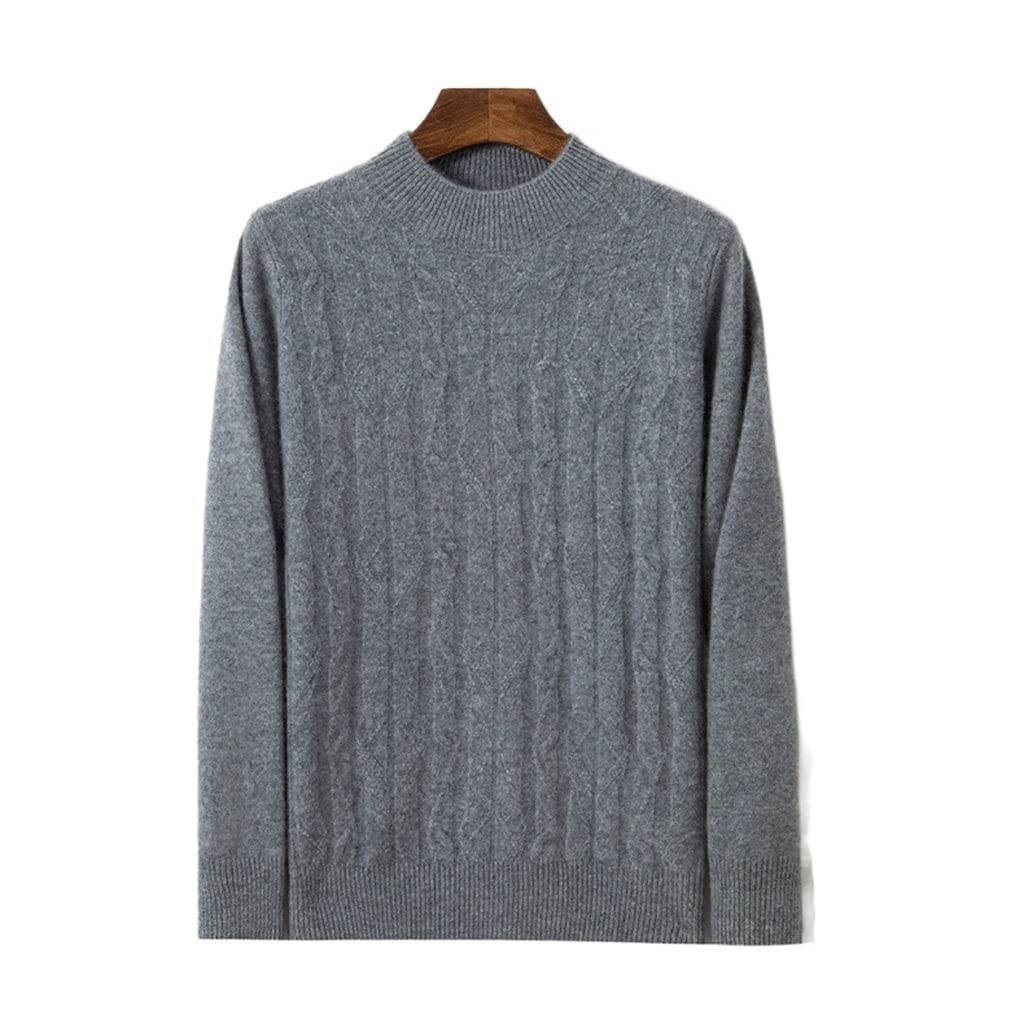 Pull en cachemire demi-col haut pour femme tricot épais et lâche de luxe