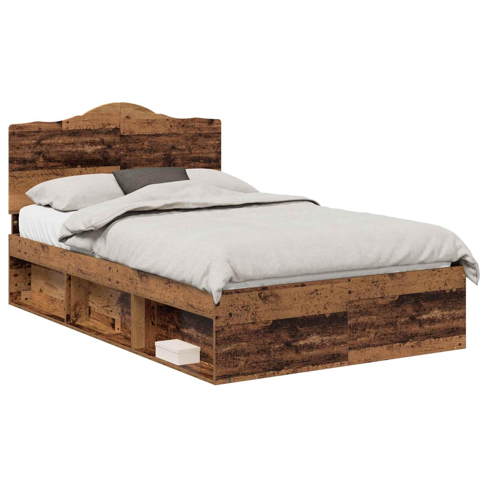 vidaXL Estructura de Cama con cabecera Madera Vieja 120 x 190 cm