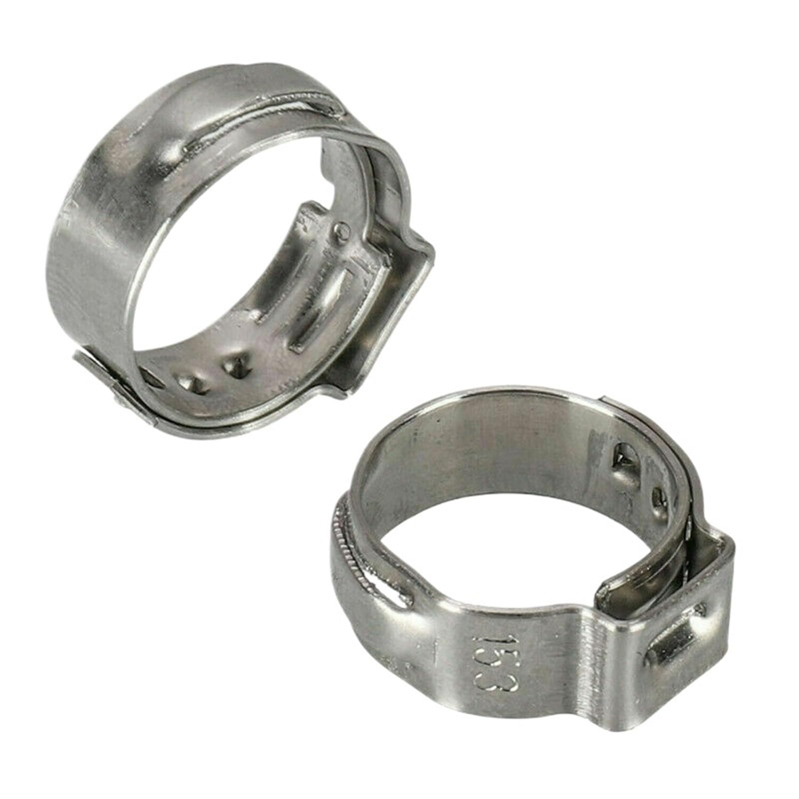 25pcs Clamps Single Ear Stepless 7-21mm 304 Stainless Steel Hose Clamps Cinch Clamps Rings for Sealing Kinds of Hose(25pcs 7.0-8.7mm)