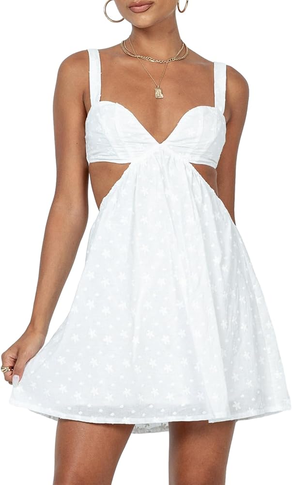 Amazon.com: Generic Women Sexy Backless Dress Sleeveless Hollow Flower A-line Mini Dress Summer Beach Party Streetwear (White, L), Large : Clothing, Shoes & Jewelry Amazon.com: Generic Women Sexy Backless Dress Sleeveless Hollow Flower A-line Mini Dress Summer Beach Party Streetwear (White, L), Large : Clothing, Shoes & Jewelry